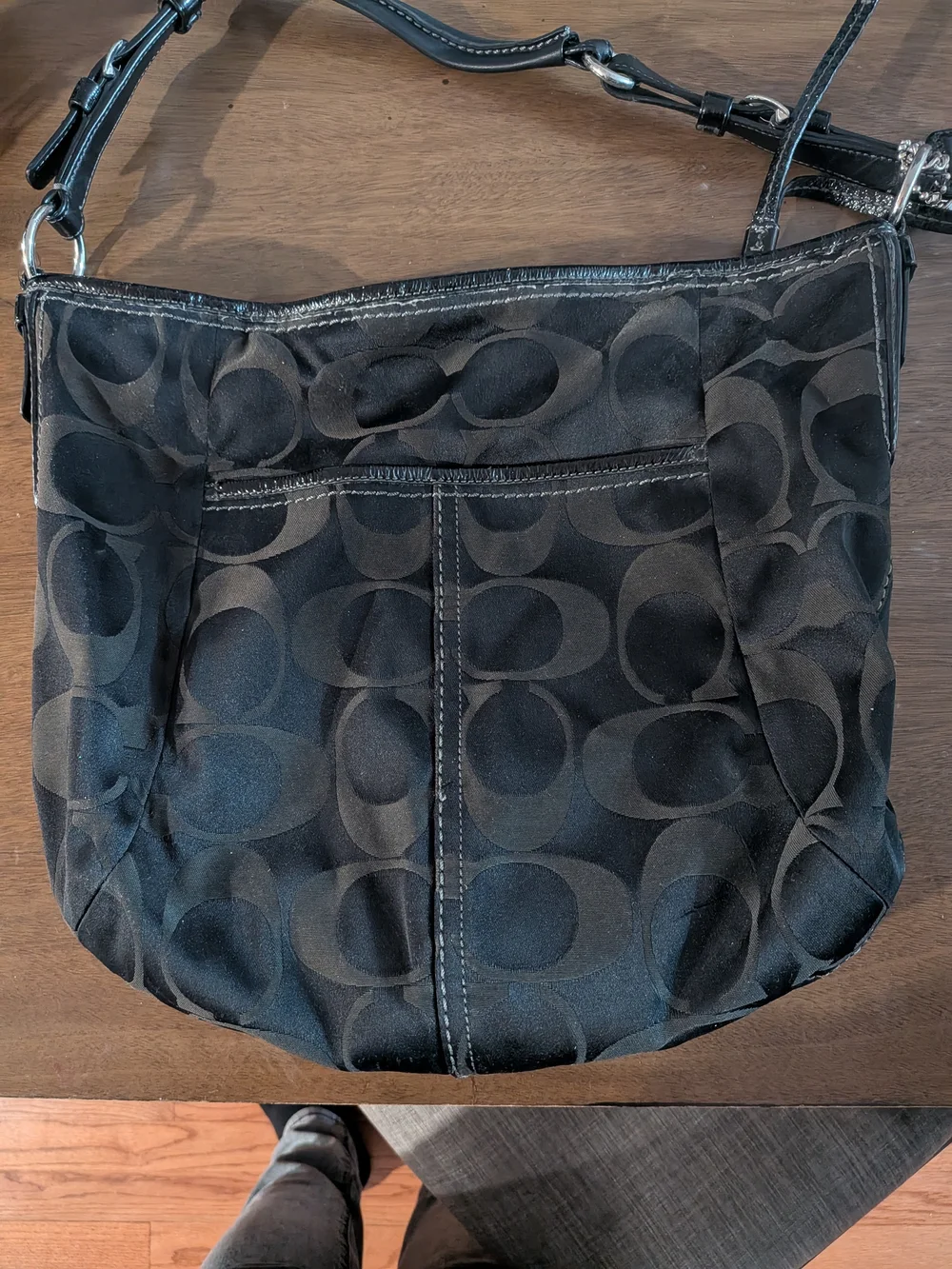Coach Black Signature Hobo Bag